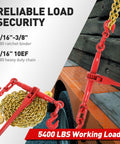 Two Pack Tough As Nails Heavy Duty Ratchet Binders With G80 Chain 10 Foot Each Five Sixteenths To Three Eighths Inch 5400 Lbs WLL