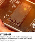 Close-up of Cry Baby Standard Wah Pedal battery door for easy access, featuring durable plate design for Live Shows and Studio Sessions