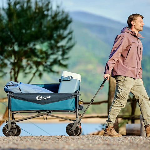 3 In 1 Heavy Duty Utility Wagon With Five Hundred Pound Capacity That Transforms Into A Two Seat Beach Bench Foldable Cart