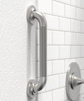 Dual Pack One And A Quarter Inch ADA Safety Grab Bar With Knurled Anti Slip Grip In Stainless Steel 304 Brushed Nickel Finish