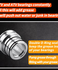 44 40mm Wheel Bearing Greaser Tool with double O-ring seal and aluminum build for RZR Ranger ATV UTV SxS models.