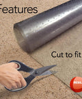 Deluxe Clear Vinyl Floor Runner For Deep Pile Carpets That Will Not Slip Or Stain Resistant Waterproof Protector Mats being cut to size