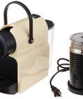 Top Tier Compact Espresso Machine Bundle With Included Milk Frother For Snappy Morning Brews features creamy white pod brewer and frother.