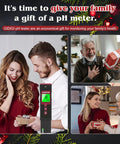 People exchanging gifts with Digital pH Meter With Color LCD Backlit Display And UL Certified Accuracy in holiday setting