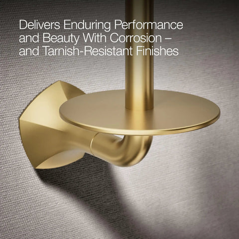 Occasion 27064-2MB Vertical Toilet Paper Holder in Vibrant Brushed Moderne Brass with tarnish-resistant wall mount