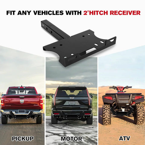 Universal 2 Inch Receiver Winch Mount Plate For ATV UTV Truck And Trailer Hitch Cradle Mount Bracket Heavy Duty Winch Mounting Plate