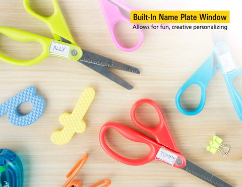 5 Inch Kid Safe Scissors With Blunt Tip For Easy Safe Cutting, Left Or Right Hand Use, Ergonomic Grip, Assorted Colors
