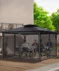 Installed Gazebo Netting Replacement For Most 11.5 Ft Square Or Rectangular Gazebos With 4 Panel Mesh Sidewalls And Double Zipper