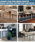 Heavy Duty Adjustable Desk Legs Set Of 4 For DIY Office Tables From 24 To 37 Inches, shown in various home setups