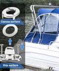 Front view of marine-grade twist lock fasteners kit with eyelets and stainless screws for boat canvas.