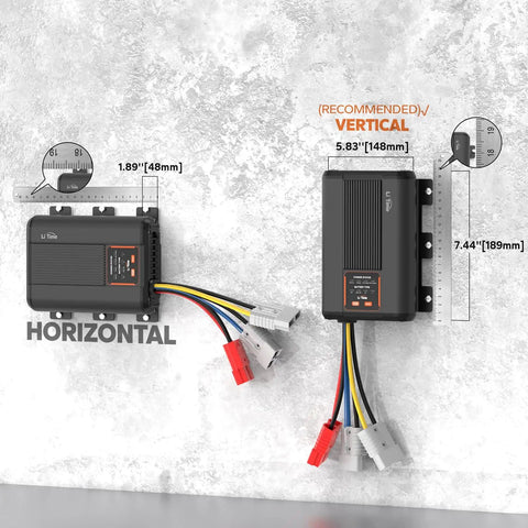 12V 40A DC-DC Battery Charger With MPPT Solar Controller Dual Input Smart Charger For LiFePO4 And Other Lithium Batteries sizes shown