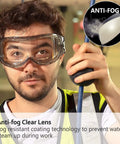 Over Glasses Safety Goggles For Men And Women Anti Fog And Anti Scratch HD Lens ANSI Z87 And EN166 Approved Eye Protection For Work