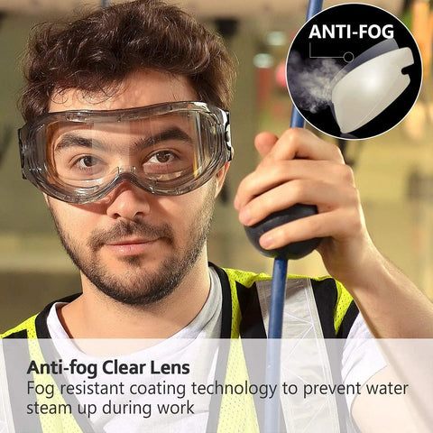 Over Glasses Safety Goggles For Men And Women Anti Fog And Anti Scratch HD Lens ANSI Z87 And EN166 Approved Eye Protection For Work