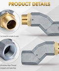 Gas Hose Swivel Three Quarter Inch With Three Quarter NPT Connector 360 Degree Rotating Zinc Alloy Fitting For Transfer Pump Nozzle Multi Plane Kit Heavy Duty Leak Resistant Durable Construction Grey, side view