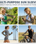 Cooling Arm Sleeves With Upf Fifty Plus Uv Blocking And Breathable Moisture Wicking Material For Running Cycling And Yard Work flexible compression guards worn during gardening and sports activities.