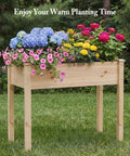 Raised Garden Bed With Legs 34x18x30 Inch Planter Box Outdoor With Liner For Herbs, Flowers, Veggies Elevated Wooden