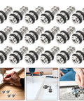 20 Pack Silver Shelf Pins And Pegs, Heavy Duty Self Tapping Shelf Supports, Cold Rolled Steel, Installation Process Display