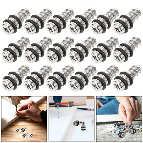 20 Pack Silver Shelf Pins And Pegs, Heavy Duty Self Tapping Shelf Supports, Cold Rolled Steel, Installation Process Display