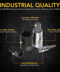 Heavy Duty 25 Piece Torx Bit And E Socket Set Made From Tough S2 Alloy And Chrome Vanadium Steel Drop Forged Mechanic Tools with detailed labels.