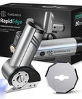 RapidEdge Cordless Electric Scissors With Brushless Motor Cutting At 350rpm For cardboard Fabric and Leather Quilting Sewing Carpet Withtungsten Blade And Quick Swap Feature Rechargeable Battery next to user-friendly design.