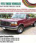 Premium Heavy Duty Vacuum Line Kit For Ford F-150 Trucks From 92 To 96 With 305 Windsor And 351W Engines Perfect Fix For Cracked Hoses To Get Your Ride Running Smooth Again Without The Hassle. Ford F-150 1992-1996 vacuum hose kit with multicolor hoses shown