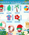 Fresh Tropical Floral Enamel Pins Bulk Set Of Twelve Summer Cartoon Brooch Women Hawaii Lapel Badge size details with colorful designs.