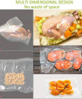 Heavy Duty Vacuum Sealer Bags Set Precut 150 Count in Gallon 11x16, Quart 8x12, Pint 6x10 sealing varied food items shown