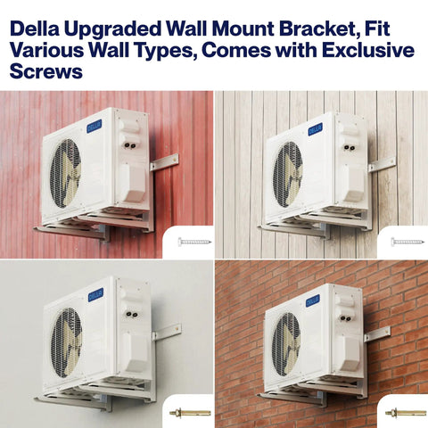 Heavy Duty Outdoor Wall Mount Bracket For Ductless Mini Split Systems 6000 To 36000 BTU Supports Up To 485 Lbs Easy To Install Universal Bracket For Heat Pumps And Compressors