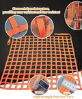 Heavy Duty Cargo Lifting Net For Moving And Construction 6.6 By 6.6 Feet 2204 Lb Load Capacity shown with reinforced mesh