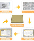 DIY Ready 890 Piece Metric Screw Set With M3 M4 M5 M6 Bolts, Nuts, Washers, 304 Stainless Steel Kit Packaged in Bubble Wrap and Storage Box