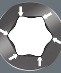 Close-up of hexagonal opening showcasing Hex Plus Technology for Sheet Metal Bit Set With Rapidaptor Bit Holder And Six Hex Plus Bits