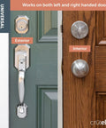 Classic Satin Nickel Exterior Handleset With Single Cylinder Deadbolt Door Handle And Knob Front Door Locks Heritage Style Entry Set