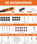 Mini Cordless Rotary Tool Kit With 3 Speed Settings And 50 Accessories, 3.7V Rechargeable Rotary Tool for cutting, drilling, sanding