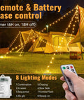 Battery Operated Globe String Lights 33ft With 100 LED Globes Remote Control 8 Modes And Timer lighting up a campsite tent.