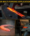 Forging hot metal with Dual Burner Propane Forge Kit With Openable Door 2600 F Gas Forge For Blacksmithing Knife Making