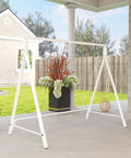 Heavy Duty Metal Porch Swing Stand For Outdoor Use 528 Lb Weight Capacity A Frame Hanging Chair Stand For Backyard Patio Lawn Playground White Stand Only