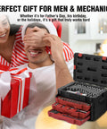 Heavy Duty 450 Piece Drive Socket Set With Quick Release Ratchet Wrench Includes Half Inch Quarter Inch And Three Eighths Inch Drives Chrome Finish For Rust Resistance Metric And Imperial Spanners And Bits Kit For Car Repair And DIY Mechanics in open case with drawers