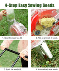 Step-by-step guide using 12 Nozzle Manual Seed Planter With 6 Seed Plates for different seeds in garden.