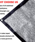Close-up of Cooler Outdoor Shade Cloth With 85 Percent Aluminum Foil Mesh Reflective Sun Block Fabric 6.5 Ft By 10 Ft With Grommets detail.