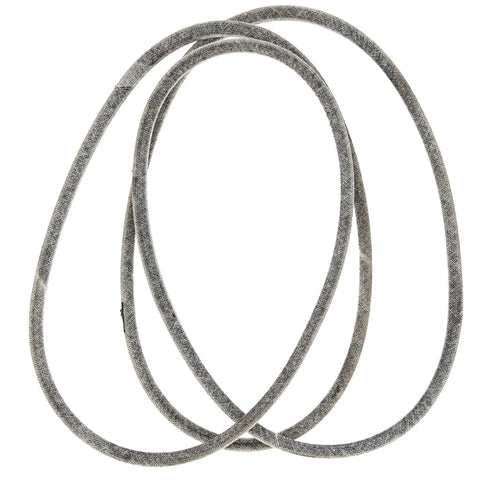 M126009 Transmission Drive Belt Half Inch By 86 Inch Fits LT155 LT166 Lawn Tractors shown coiled on white background