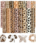 Leopard Heat Transfer Vinyl Kit With 16 Sheets 12 By 10 Inch Boho Leopard HTV Animal Print Iron On Vinyl For T Shirts And DIY Craft Projects