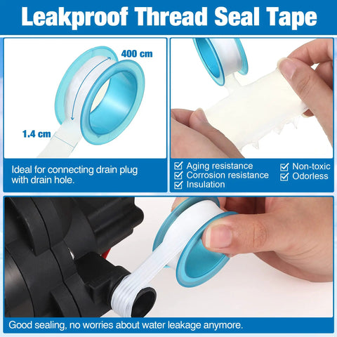 Must-Have Half Inch NPT To Barbed Elbow And Straight Swivel RV Water Pump Fittings Kit With 360 Degree Swivel Adapters, Fits One Half Inch Outlet Pumps, Includes Thread Seal Tape Pex Female Fittings Four Pack leakproof thread seal tape roll for RV water pump fittings