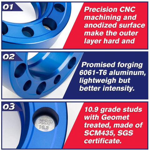 1.5 Inch Wheel Spacers Set Of 4 For 6x139.7mm Bolt Pattern 6 Lug Hubs Hub Centric 106mm Bore precision CNC machined