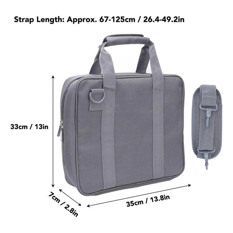 Rugged Mini Organizer Bag With Shockproof Foam Lining And Water Resistant Build, showing size and strap details.