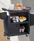 Heavy Duty 4 Inch Swivel Casters Featuring No Sweat Setup, Smooth Rubber Utility Cart Replacement Wheels on a service cart.