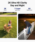 Wireless Outdoor Home Security System With Four Cameras No Monthly Fees showing day and night 2K clarity images