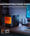 Beefy 2000W Portable Power Station With 2040Wh LFP Battery 3 AC Outlets 2200W Peak USB C PD 100W on desk setup