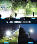Rechargeable LED Flashlight Beast Bright 100,000 Lumens Tactical Torch With 5 Modes Adjustable Focus Waterproof light modes