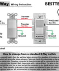 Matte Silver Dimmer Switch Kit, 10 Pack, Single Pole Or 3 Way, Dimmable LED CFL Incandescent And Halogen Ready wiring diagram