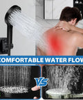 Big 8 Inch Rain Shower Head With Handheld Spray High Pressure Rainfall Kit shown in use with water flowing
